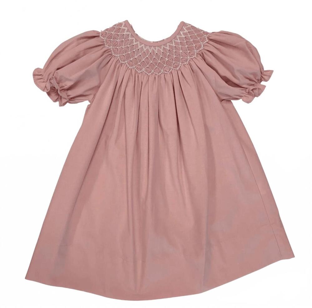NEW SWEET DREAMS baby girl smocked dress in dusty pink